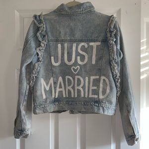Just Married ✨💎 Hand-Painted Denim Jacket